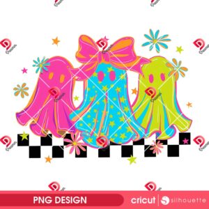Halloween Neon Cute Boo Ghost Coquette PNG, Funny Halloween Spooky Season PNG