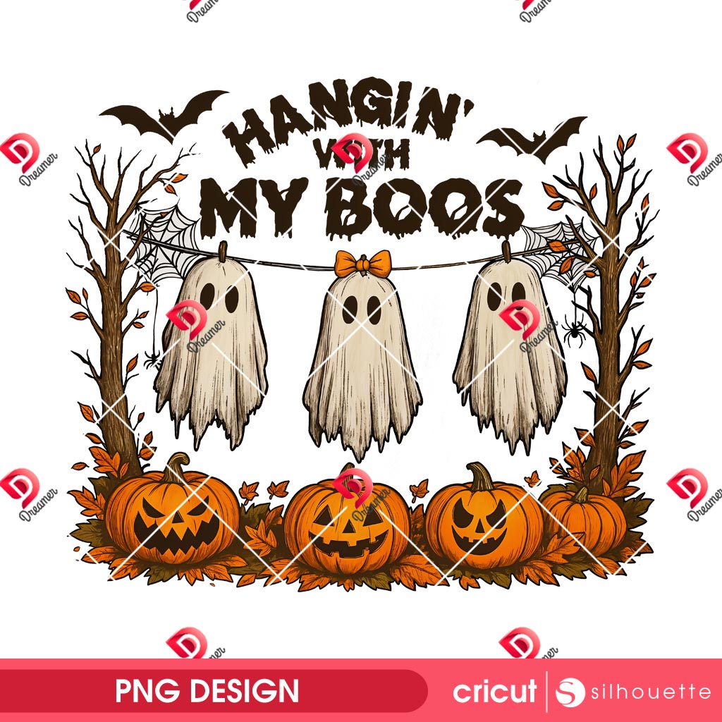 Hangin With My Boos PNG Design, Funny Hanging Ghosts Halloween PNG, Retro Halloween Pumpkin Ghost PNG 1 Hangin With My Boos PNG Design, Funny Hanging Ghosts Halloween PNG, Retro Halloween Pumpkin Ghost PNG