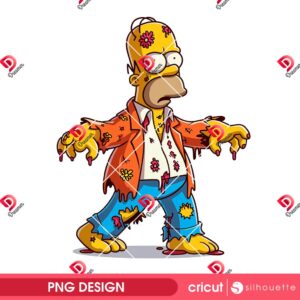 Homer Simpson Zombie PNG, The Simpson Halloween PNG, Cartoon The Simpson Horror Character Halloween PNG