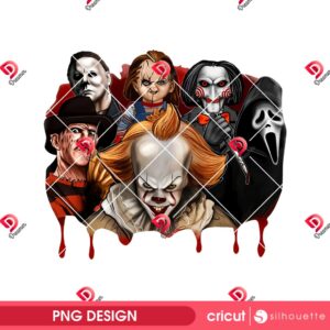 Horror Friends PNG Design, Horror Killers Halloween PNG Design