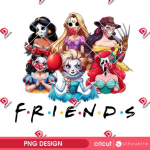 Horror Friends Princess PNG, Disney Princess Halloween 2025 PNG, Bundle Horror Princess Designed By SVG Dreamer