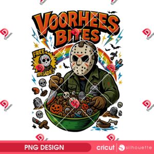 Horror Killer Vorhees Bites PNG, Funny Halloween Horror Characters PNG