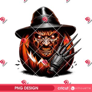 Horror Pumpkin Freddy Krueger PNG, Horror Killer Freddy Halloween 2025 PNG
