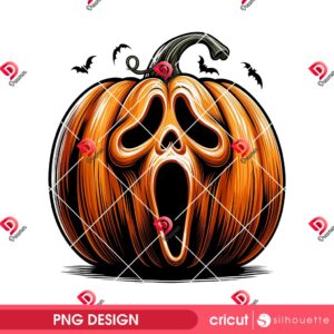 Horror Pumpkin Ghostface Scream PNG, Horror Friends Ghostface Halloween 2025 PNG