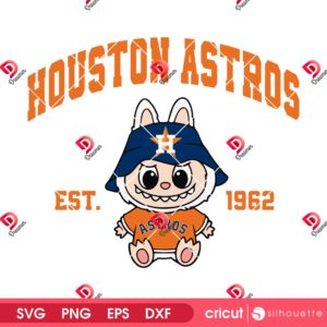 Houston Astros Labubu SVG PNG, Labubu Monster Baseball Astros SVG PNG