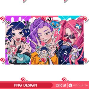 Huntrix Poster PNG, Kpop Demon Hunters PNG