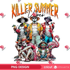 Killer Summer Vibes PNG Design, Horror Summer Halloween PNG, Horror Killer Halloween PNG