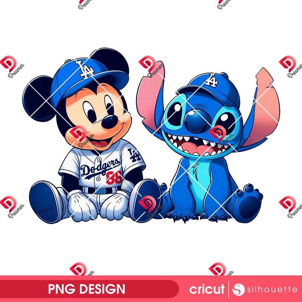 Bundle Mickey Mouse LA Dodgers PNG, Los Angeles Dodgers Disney Friends PNG Bundle, Mickey Baseball PNG 8 LA Dodgers Mickey Mouse And Stitch PNG, Disney Friends Baseball Dodgers PNG