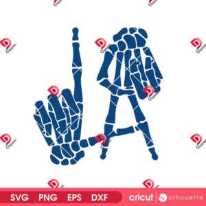 LA Dodgers Skeleton Hands SVG PNG, Los Angeles Dodgers Baseball SVG PNG