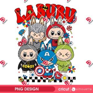 Labubu Superhero PNG, Monster Labubu Doll Superhero Characters PNG