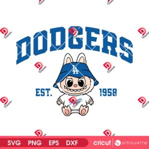Los Angeles Dodgers Labubu SVG PNG, Labubu Monster Baseball LA Dodgers SVG PNG