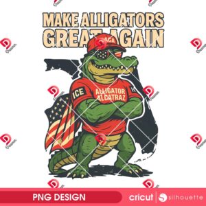 Make Alligators Great Again PNG, Funny Florida Gator Political PNG