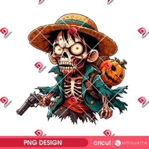 Monkey D Luffy Zombie PNG, One Piece Halloween Character PNG