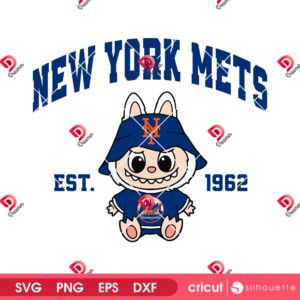 New York Mets Labubu SVG PNG, Labubu Monster Baseball NY Mets SVG PNG