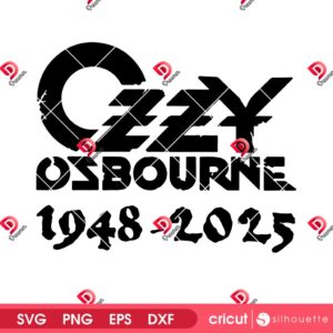 Ozzy Osbourne 1948 - 2025 SVG PNG EPS DXF, RIP Ozzy Osbourne SVG PNG