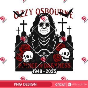 Ozzy Osbourne Legend PNG, Prince Of Darkness Tribute PNG, Memorial Rock Legend 1948-2025 PNG