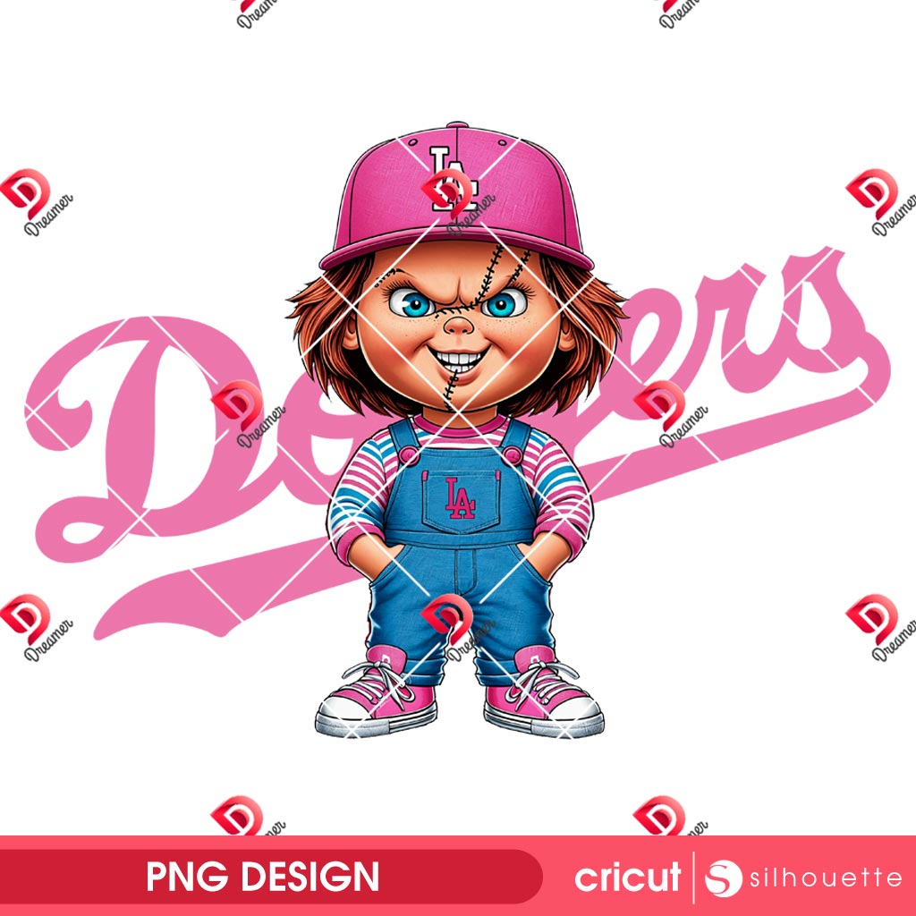 Pink Dodgers Chucky PNG, Horror Character Baseball Los Angeles Dodgers PNG 1 Pink Dodgers Chucky PNG, Horror Character Baseball Los Angeles Dodgers PNG