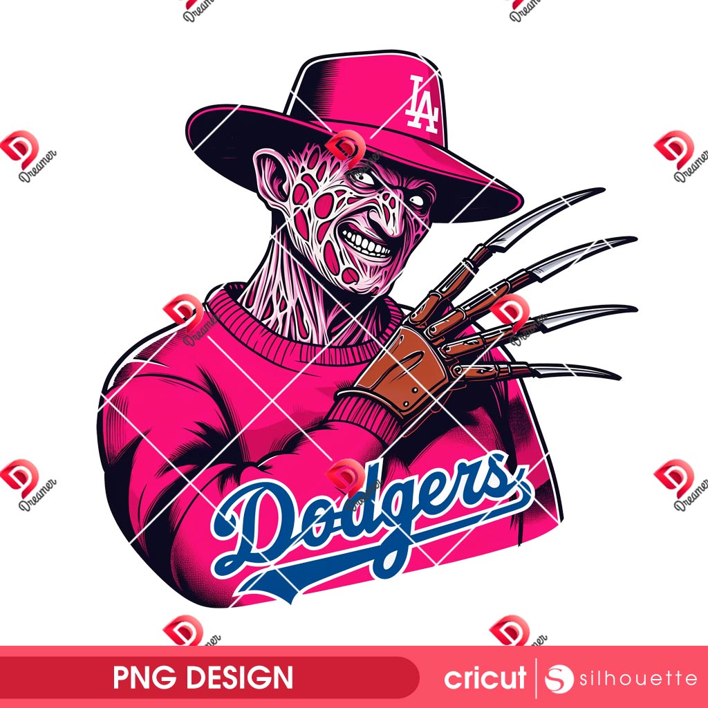 Pink Dodgers Freddy Krueger PNG, Horror Killer Los Angeles Dodgers PNG, Freddy LA Dodgers Baseball PNG 1 Pink Dodgers Freddy Krueger PNG, Horror Killer Los Angeles Dodgers PNG, Freddy LA Dodgers Baseball PNG