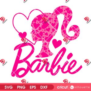 Pink Heart Barbie Digital SVG PNG Design