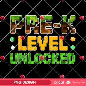 Pre-K Level Unlocked PNG, Minecraft Back To School PNG, Pixel Game First Day Of School PNG