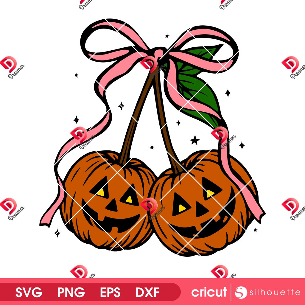 Pumpkin Cherries Halloween SVG PNG, Fall Pumpkin Cheeries Coquette SVG PNG 2 Pumpkin Cherries Halloween SVG PNG, Fall Pumpkin Cheeries Coquette SVG PNG