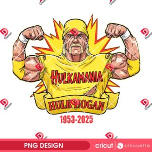 RIP Hulkamania PNG Design, Hulk Hogan 1953 2025 PNG Design