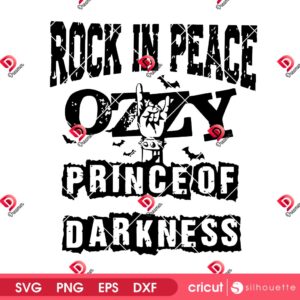 Rock In Peace Ozzy Princess Darkness SVG PNG, Ozzy Osbourne Memorial SVG PNG