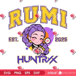 Rumi Huntrix EST 2025 SVG PNG, Demon Hunters Kpop Music Rumi SVG PNG