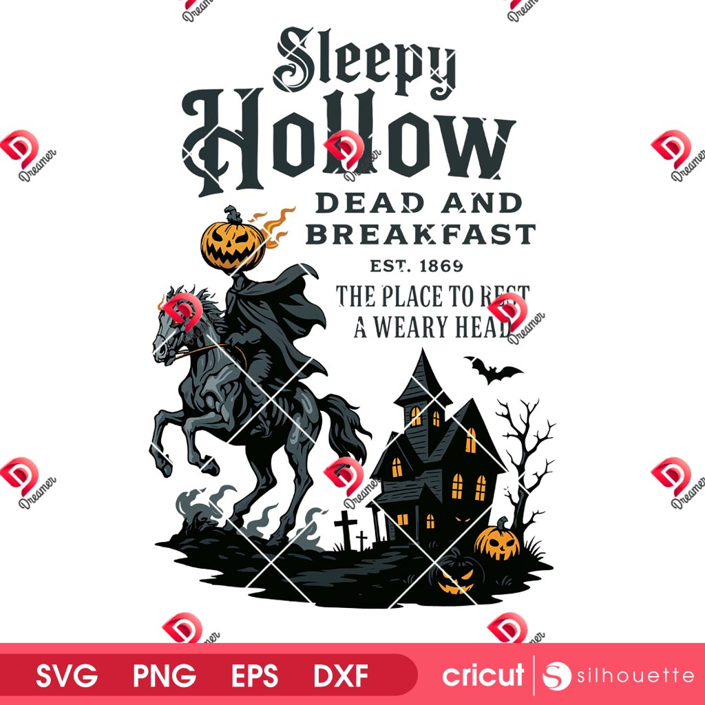 Sleepy Hollow Dead And Breakfast PNG, Vintage Halloween PNG Design 2 Sleepy Hollow Dead And Breakfast PNG, Vintage Halloween PNG Design