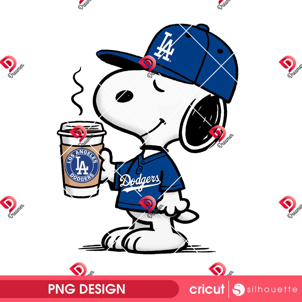 Snoopy LA Dodgers With Coffee PNG, Peanuts Coffee Baseball Dodgers PNG 2 Snoopy LA Dodgers With Coffee PNG, Peanuts Coffee Baseball Dodgers PNG