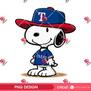 Snoopy Texas Rangers Baseball PNG, Peanuts Rangers MLB Sport Snoopy PNG