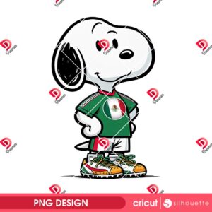 Snoopy Wearing Mexico Soccer Uniforms PNG, Peanuts Mexico Soccer PNG