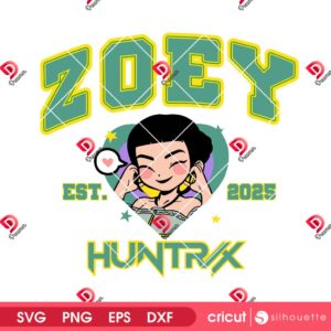 Zoey Huntrix EST 2025 SVG PNG, Demon Hunters Kpop Music Zoey SVG PNG