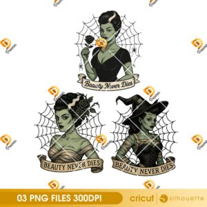 Beauty Never Dies PNG, Twisted Beauty Monster PNG, Halloween Fashion PNG