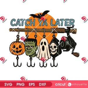 Catch Ya Later Horror SVG PNG, Retro Horror Friends Halloween PNG SVG Files