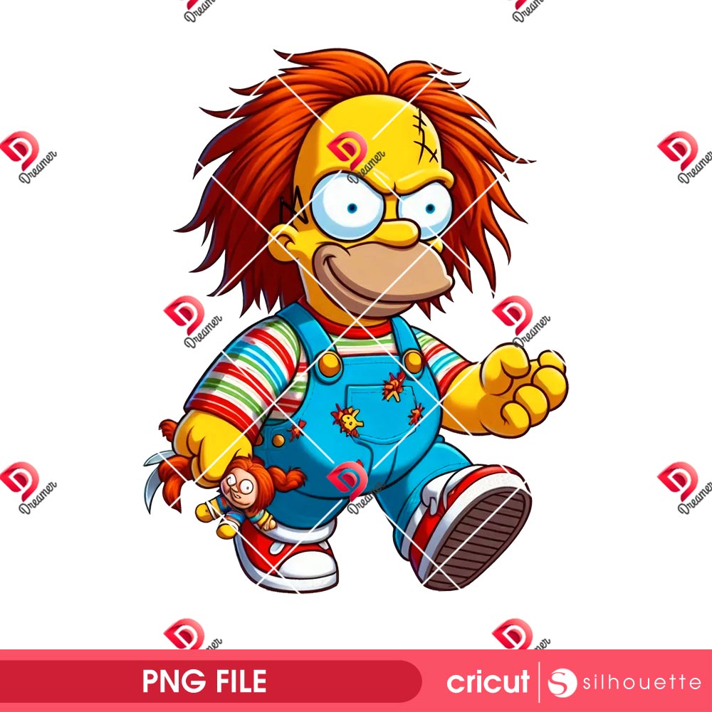 Chucky Simpson PNG, Homer Simpson Costume Chucky Doll Halloween PNG, Funny Character Halloween 2025 PNG 1 Chucky Simpson PNG, Homer Simpson Costume Chucky Doll Halloween PNG, Funny Character Halloween 2025 PNG
