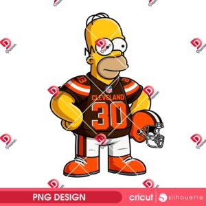 Bundle Cleveland Browns NFL PNG, Football Browns Cartoon Characters Bundle PNG 27 Cleveland Browns Homer Simpson PNG, Football The Simpson NFL Browns PNG