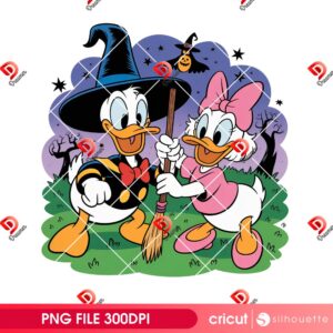 Donald Daisy Duck Witches PNG, Disney Donald Duck Halloween 2025 PNG