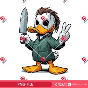 Bundle Donald Duck Horror Halloween Characters PNG, Horror Killer Disney Donald Duck PNG Bundle 15 Donald Duck Michael Myers PNG, Horror Killer Disney Friends PNG, Disney Halloween 2025 PNG