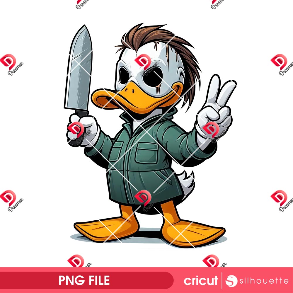 Bundle Donald Duck Horror Halloween Characters PNG, Horror Killer Disney Donald Duck PNG Bundle 4 Donald Duck Michael Myers PNG, Horror Killer Disney Friends PNG, Disney Halloween 2025 PNG