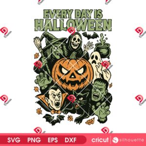 Every Day Is Halloween SVG PNG, Retro Halloween Characters SVG PNG, Horror Pumpkin SVG PNG