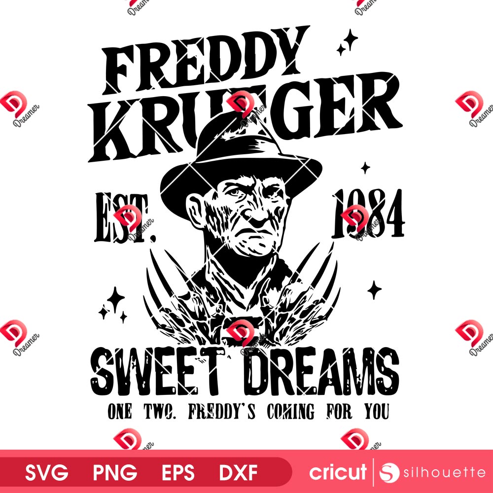 Freddy Krueger EST 1984 SVG PNG, Sweet Dreams Movie Halloween SVG PNG, Retro Horror Friends Halloween SVG PNG 1 Freddy Krueger EST 1984 SVG PNG, Sweet Dreams Movie Halloween SVG PNG, Retro Horror Friends Halloween SVG PNG