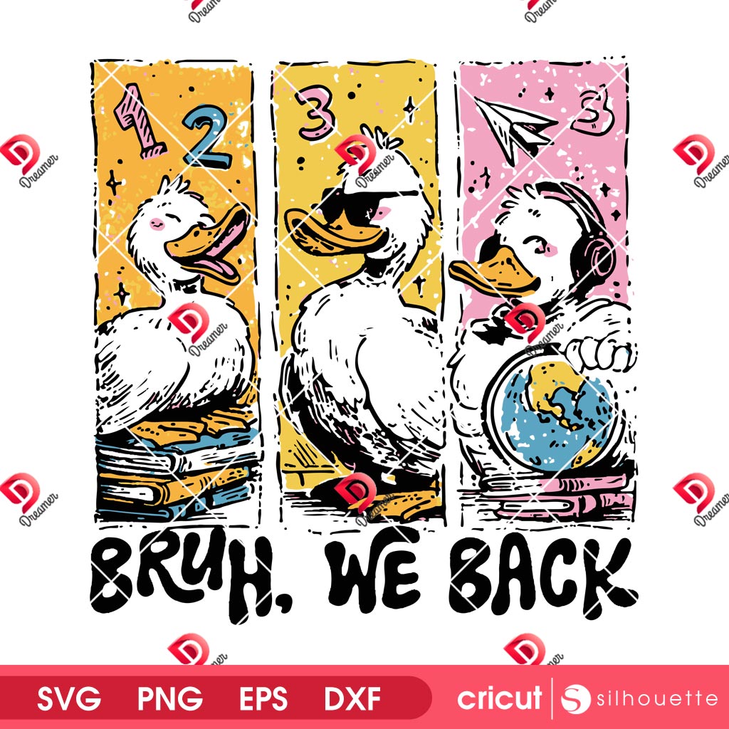 Goose Bruh We Back SVG PNG, Silly Goose Back To School SVG PNG, Retro Goose Humor First Day of School SVG PNG 1 Goose Bruh We Back SVG PNG, Silly Goose Back To School SVG PNG, Retro Goose Humor First Day of School SVG PNG