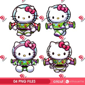 Hello Kitty Buzz Lightyear PNG, Toy Story Character Hello Kitty PNG Bundle