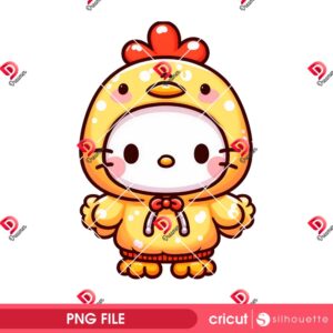 Bundle Hello Kitty Wearing Animals Outfit PNG, Hello Kitty Animals Costume PNG Bundle 52 Hello Kitty Chicken PNG, Cute Chicken Hoodie PNG, Kawaii Cartoon Character PNG