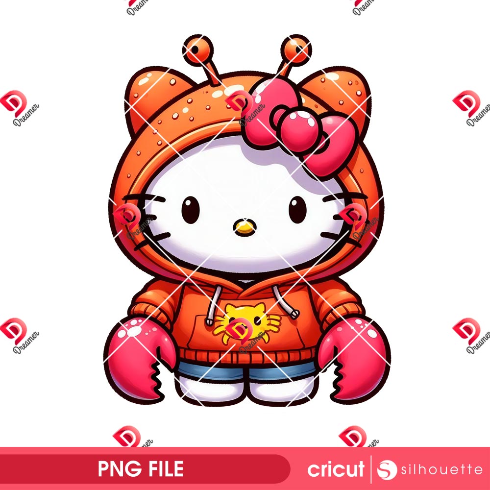 Bundle Hello Kitty Wearing Animals Outfit PNG, Hello Kitty Animals Costume PNG Bundle 4 Hello Kitty Crab Hoodie PNG, Hello Kitty Cute Crab PNG, Hello Kitty Kawaii Crab PNG