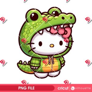 Hello Kitty Crocodile Hoodie PNG, Hello Kitty Cute Crocodile PNG, Hello Kitty Kawaii Crocodile PNG