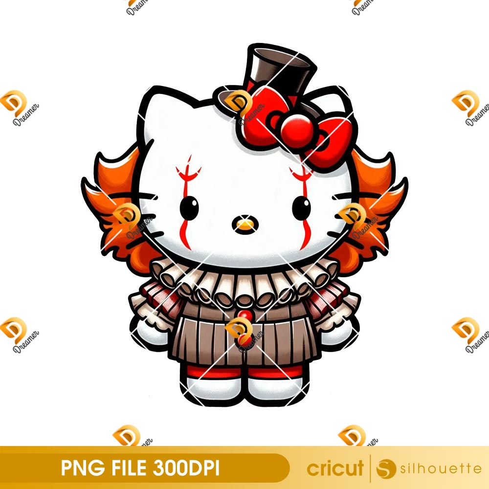 Bundle Hello Kitty Horror Killers Halloween PNG, Hello Kitty Horror Friends Movie PNG Bundle 7 Hello Kitty Pennywise Halloween 2025 PNG, Horror Friends Kawaii Cartoon Halloween PNG