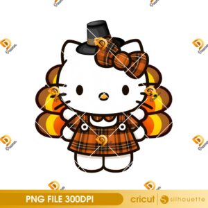 Hello Kitty Plaid Dress PNG, Cute Hello Kitty PNG