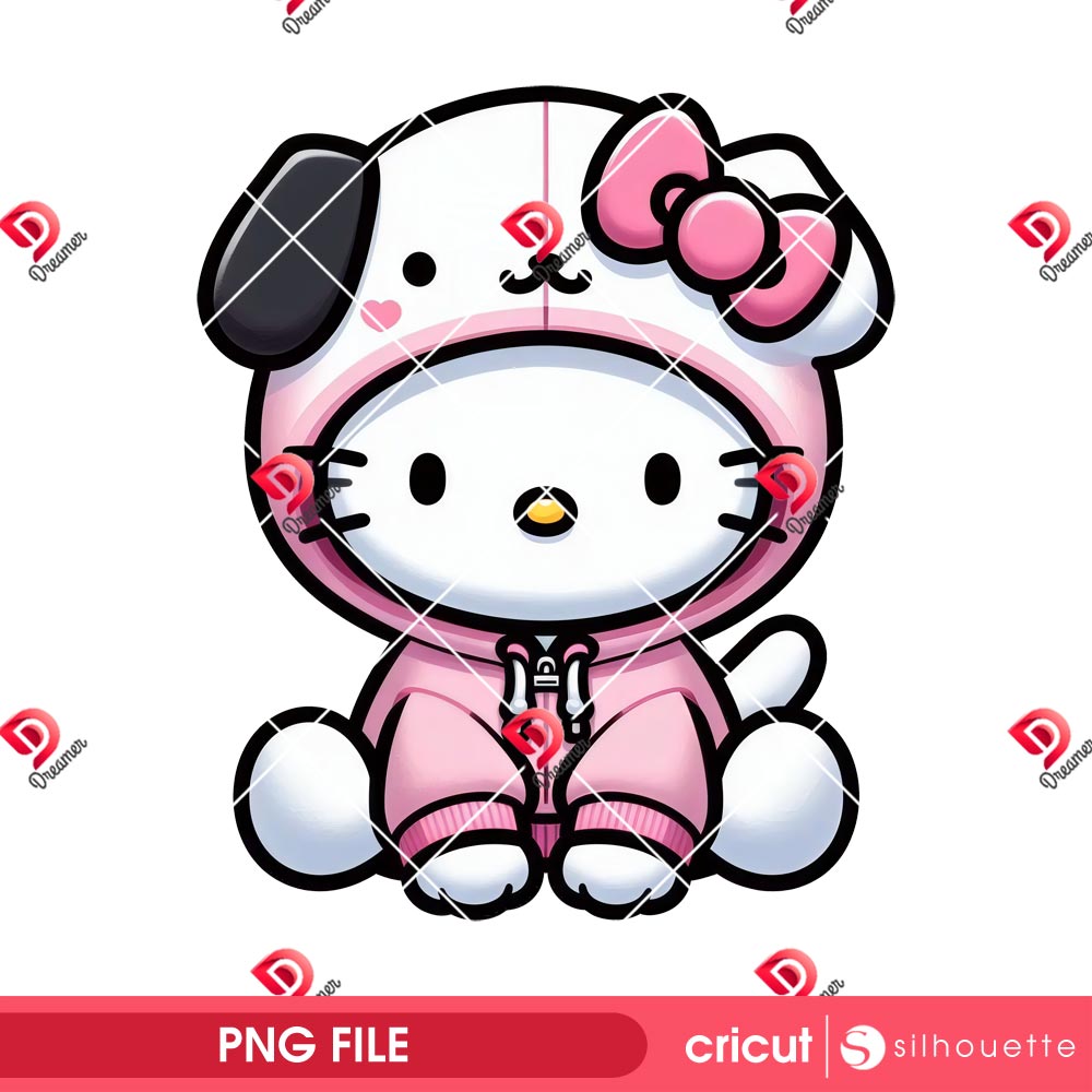 Bundle Hello Kitty Wearing Animals Outfit PNG, Hello Kitty Animals Costume PNG Bundle 29 Hello Kitty Puppy PNG, Cute Dog Costume PNG, Kawaii Cartoon Character PNG